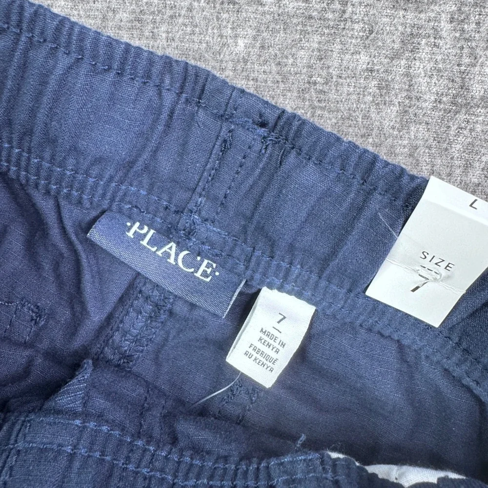 The Children's Place Boys Navy Blue Cargo Shorts Elastic Waist Size 7 NWT‎ NEW